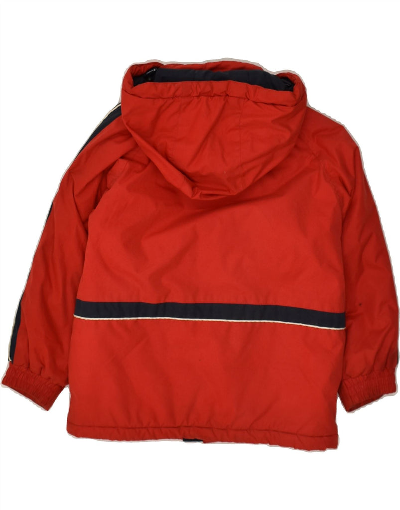 CHAMPION Boys Hooded Padded Jacket 5-6 Years XS Red Colourblock Polyester | Vintage Champion | Thrift | Second-Hand Champion | Used Clothing | Messina Hembry 