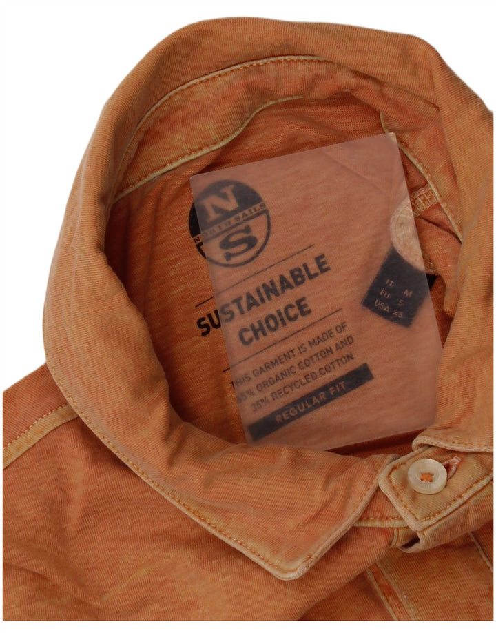 North Sails Mens Regular Fit Polo Shirt Small Orange Cotton