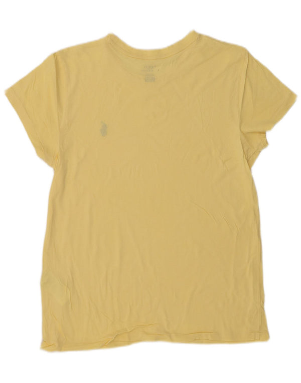 POLO RALPH LAUREN Womens T-Shirt Top UK 14 Medium Yellow Cotton