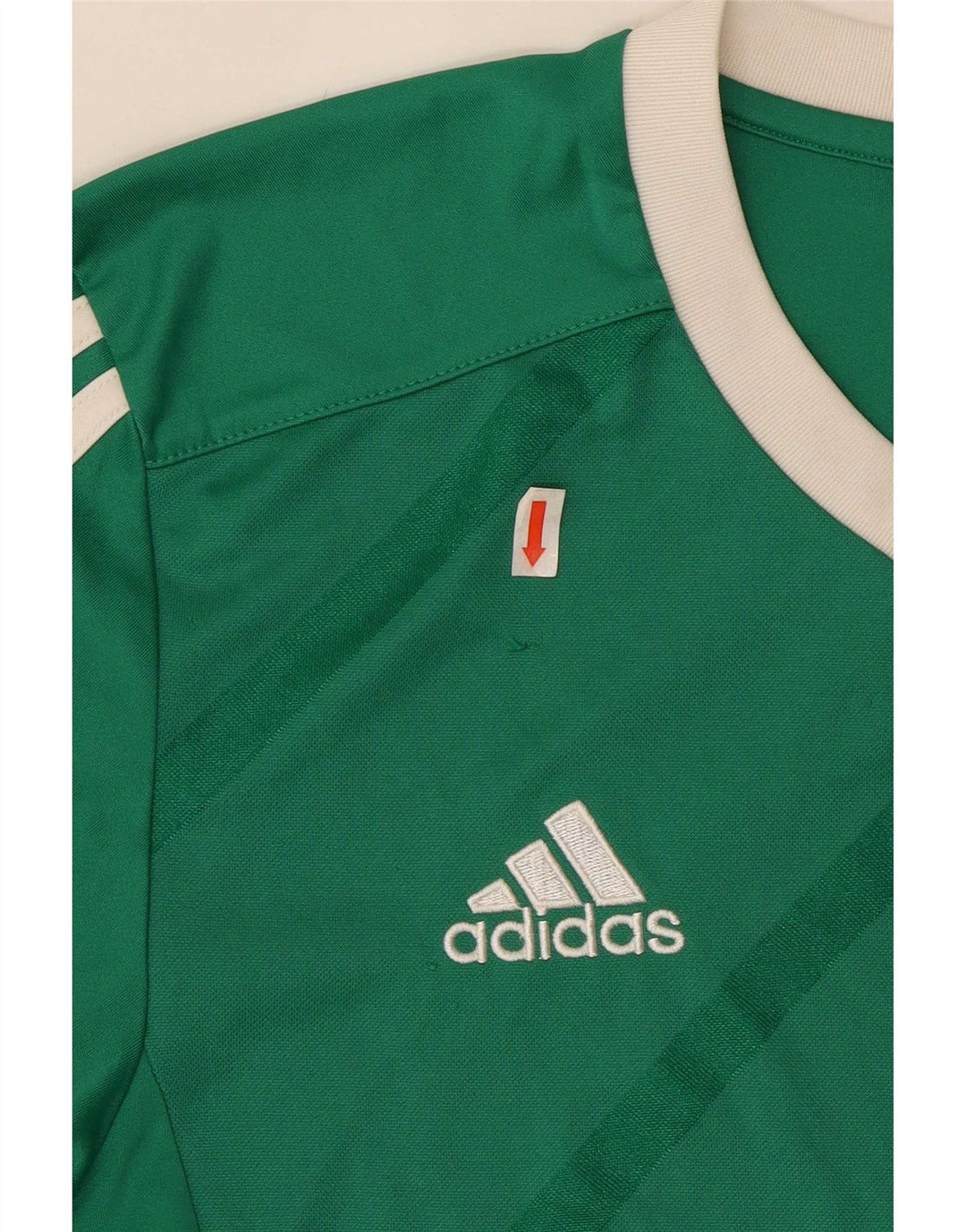 Adidas Mens Top Long Sleeve Small Green Striped Polyester