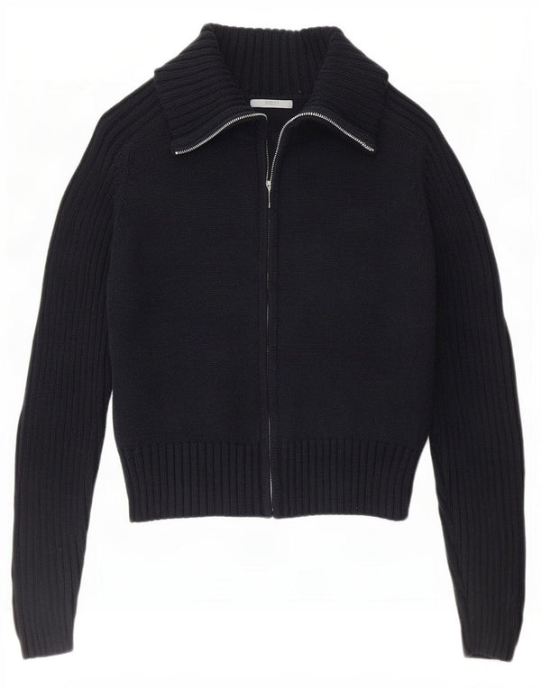 Marks & Spencer Womens Full Zip Cardigan Sweater UK 14 Large Navy Blue