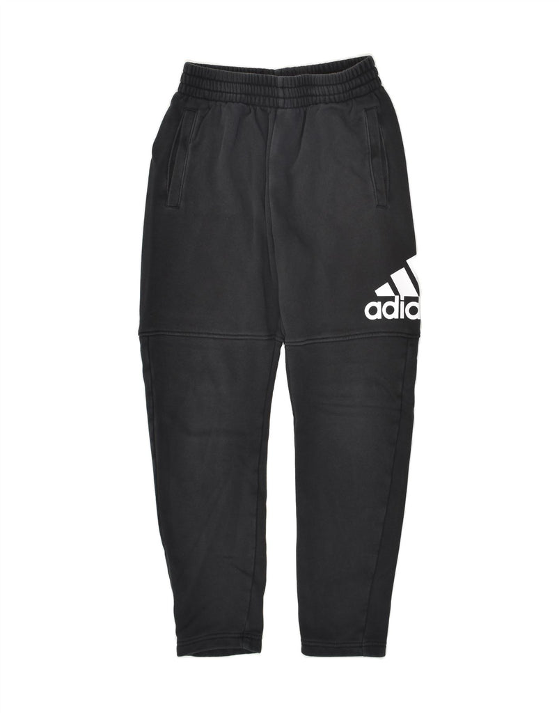 ADIDAS Boys Graphic Tracksuit Trousers 11-12 Years Black Cotton | Vintage Adidas | Thrift | Second-Hand Adidas | Used Clothing | Messina Hembry 