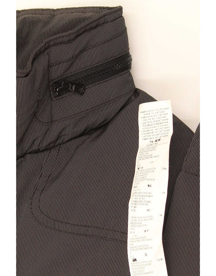Benetton Mens Hooded Padded Jacket IT 52 XL Grey Colourblock Polyester