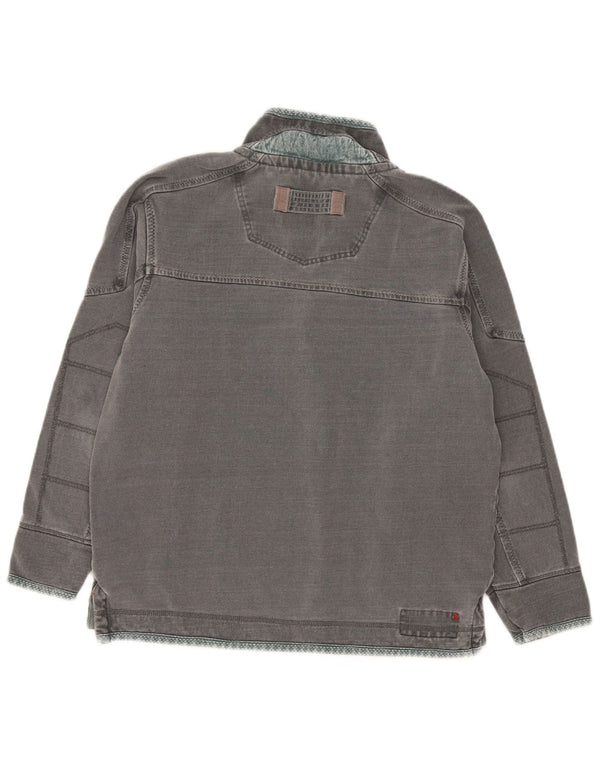 Fat Face Mens Zip Neck Sweatshirt Jumper Medium Grey Cotton