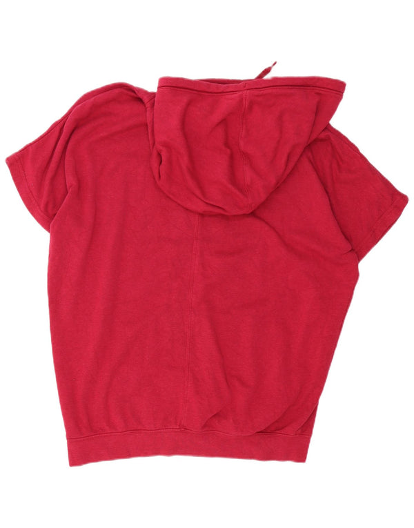 Nike Womens Longline Short Sleeve Oversized Hoodie Jumper UK 10 Small Pink