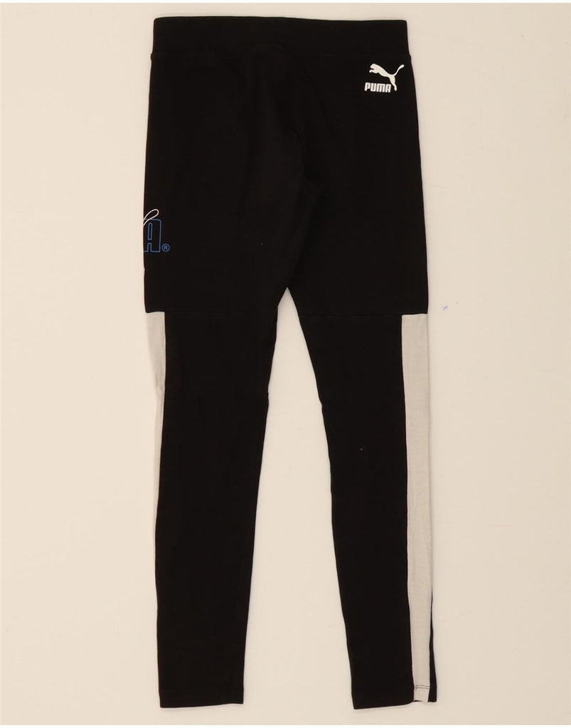 PUMA Womens Graphic Leggings UK 8 Small  Black Colourblock Vintage Puma and Second-Hand Puma from Messina Hembry 