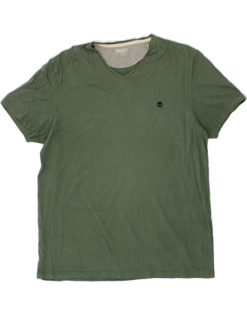 TIMBERLAND Mens Slim Fit T-Shirt Top XL Green Cotton | Vintage Timberland | Thrift | Second-Hand Timberland | Used Clothing | Messina Hembry 