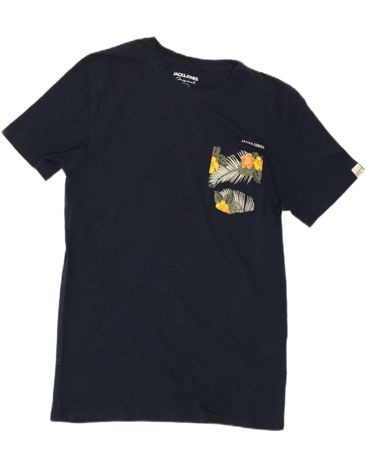 JACK & JONES Mens T-Shirt Top Large Navy Blue Cotton Vintage Jack & Jones and Second-Hand Jack & Jones from Messina Hembry 