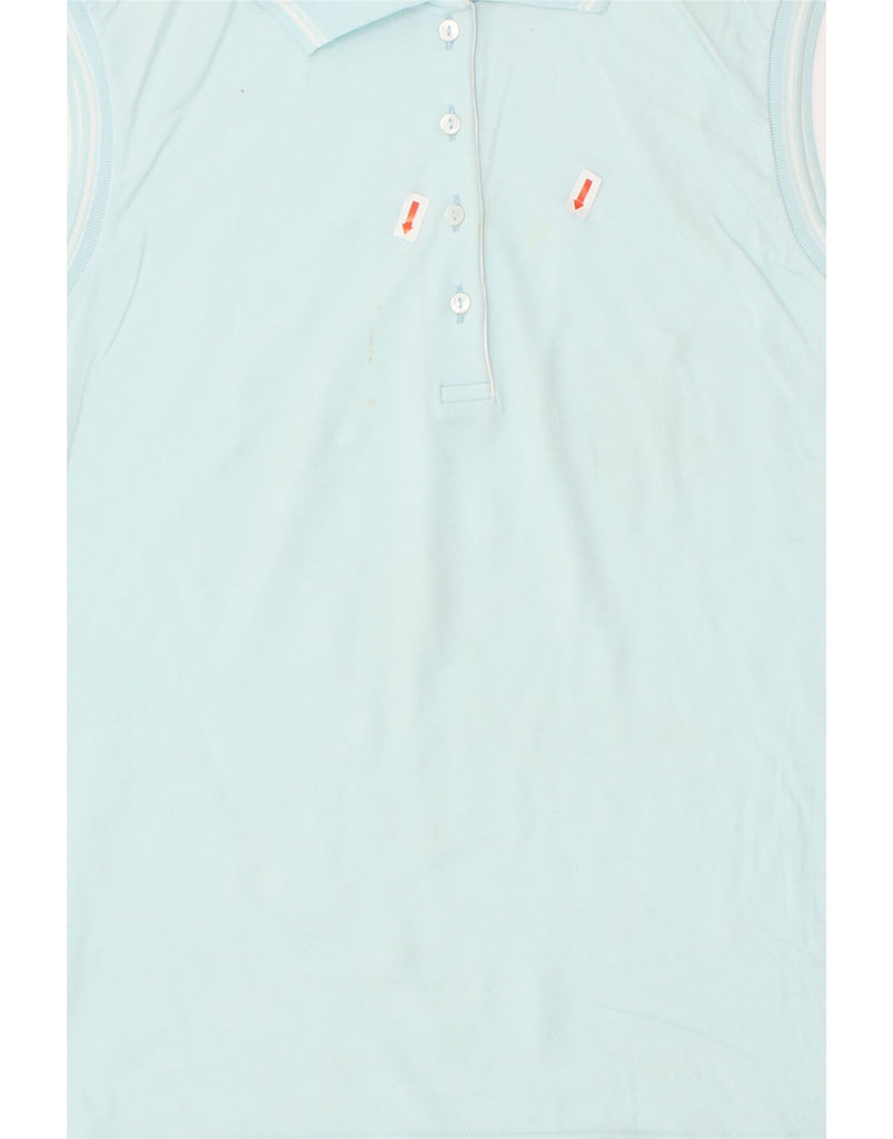 PAUL & SHARK Womens Sleeveless Polo Shirt UK 12 Medium Blue Cotton | Vintage Paul & Shark | Thrift | Second-Hand Paul & Shark | Used Clothing | Messina Hembry 