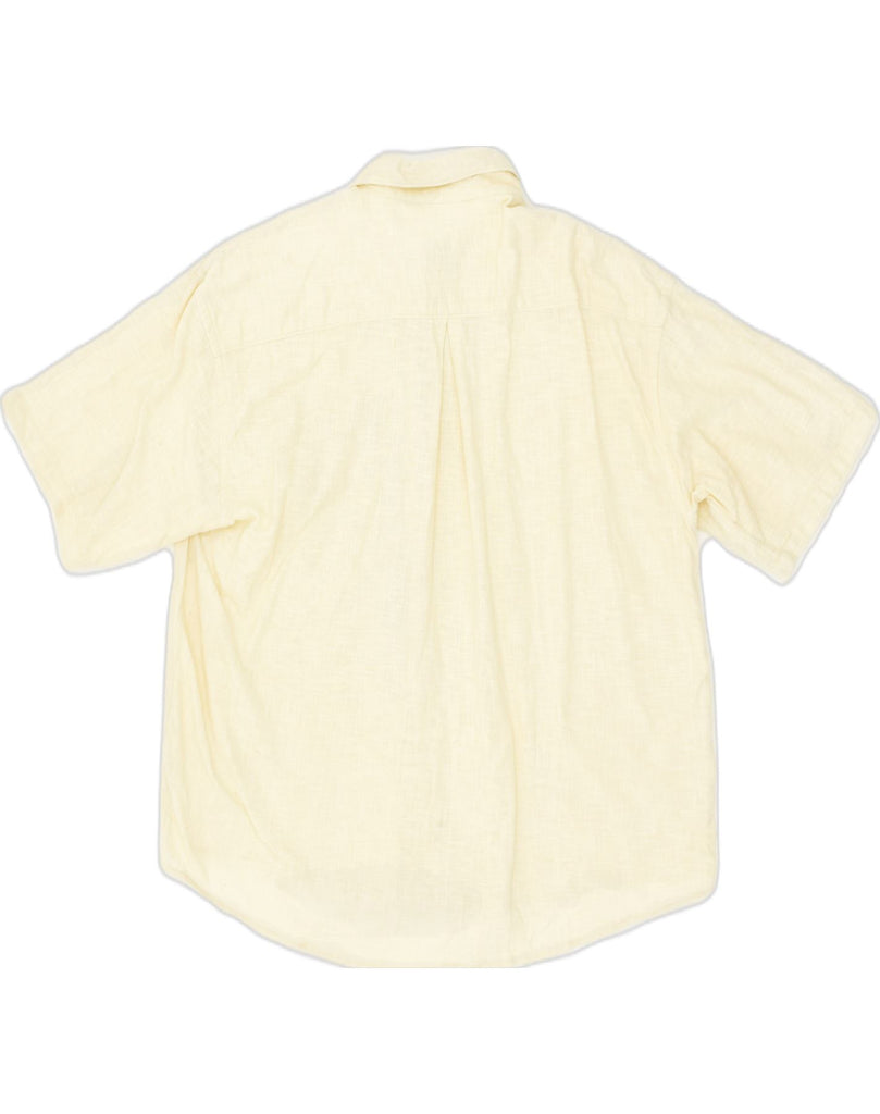 FERRE Mens Short Sleeve Shirt Medium Yellow Cotton | Vintage Ferre | Thrift | Second-Hand Ferre | Used Clothing | Messina Hembry 