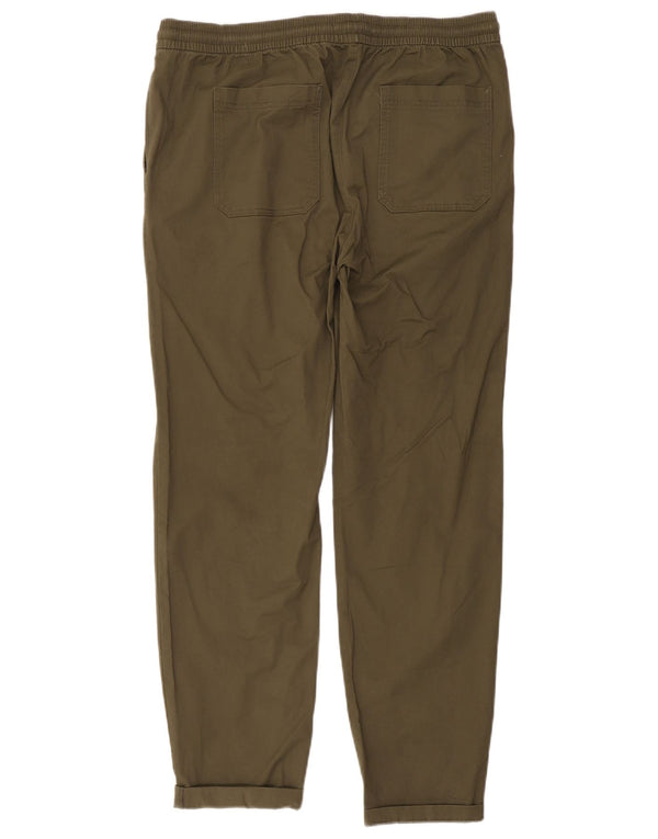 Marks & Spencer Mens Tapered Trousers Large W38 L30 Khaki Cotton