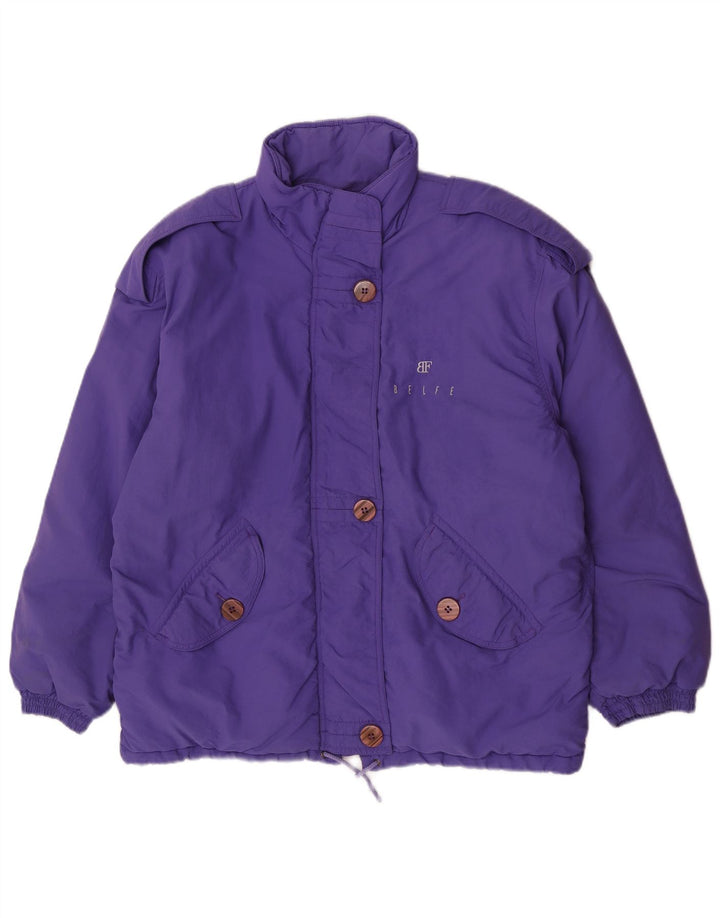 Belfe & Belfe Womens Military Oversized Padded Jacket UK 16 Large Purple
