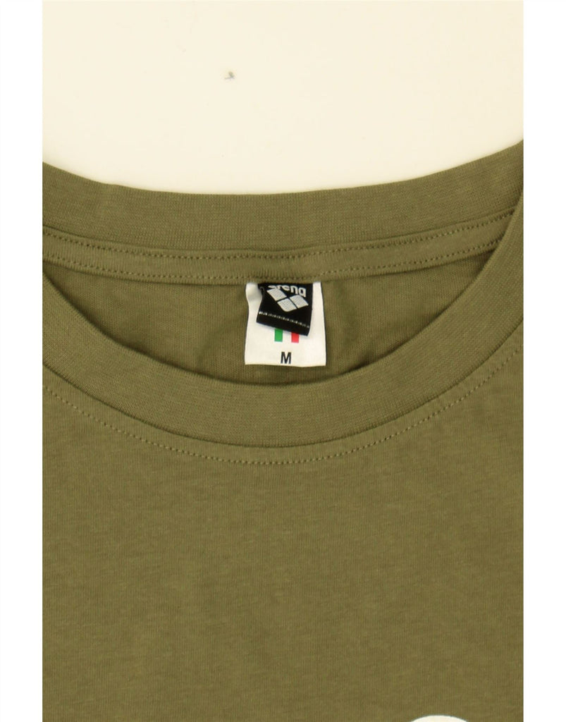 ARENA Mens Graphic T-Shirt Top Medium Green Cotton Vintage Arena and Second-Hand Arena from Messina Hembry 