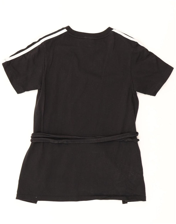 Adidas Womens T-Shirt Top UK 8 Small Black Cotton