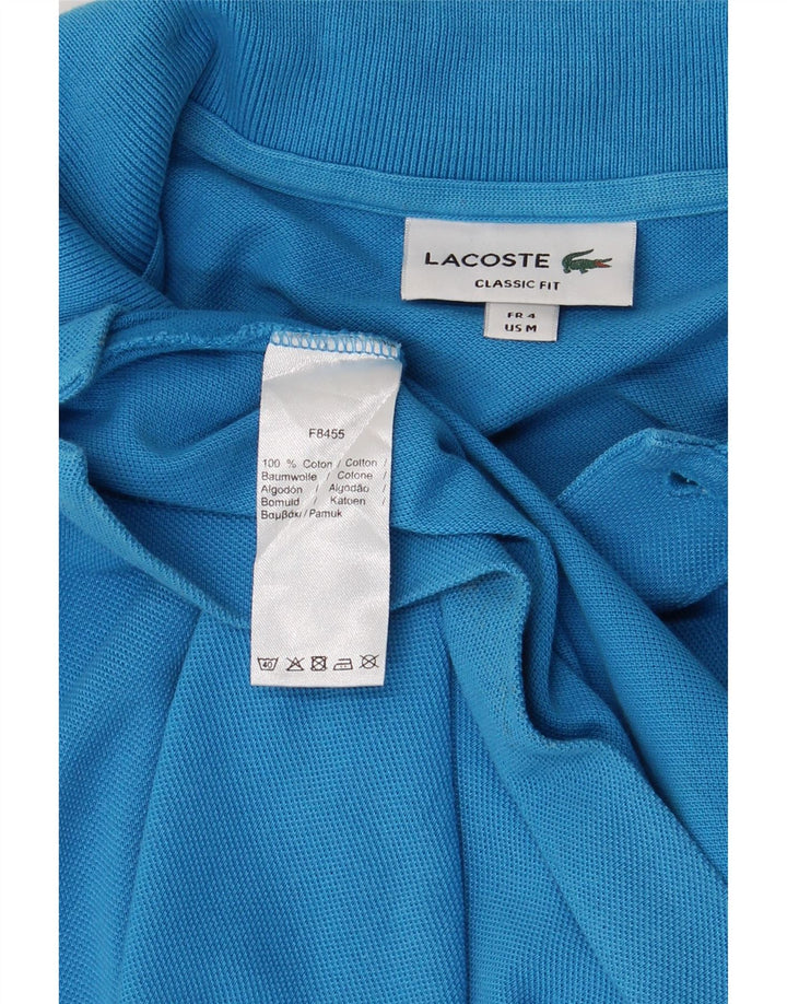 LACOSTE Mens Classic Fit Polo Shirt Size 4 Medium Blue Cotton