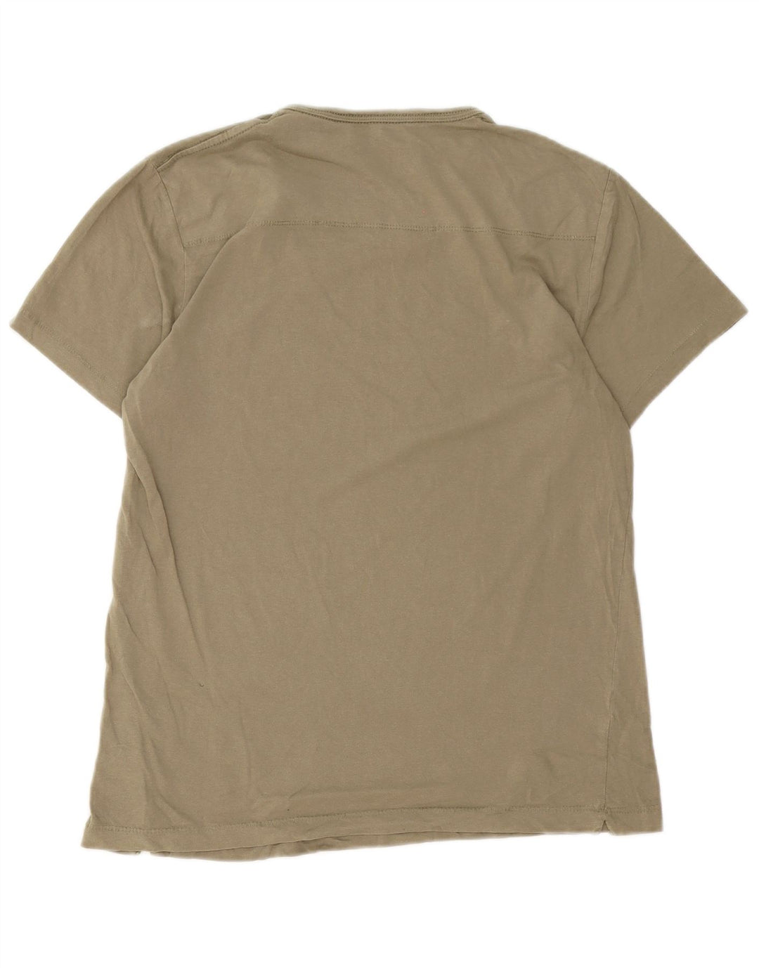 French Connection Mens T-Shirt Top Large Khaki Cotton