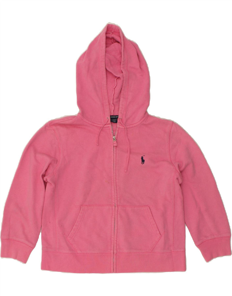 POLO RALPH LAUREN Girls Zip Hoodie Sweater 13-14 Years Large Pink Cotton | Vintage Polo Ralph Lauren | Thrift | Second-Hand Polo Ralph Lauren | Used Clothing | Messina Hembry 