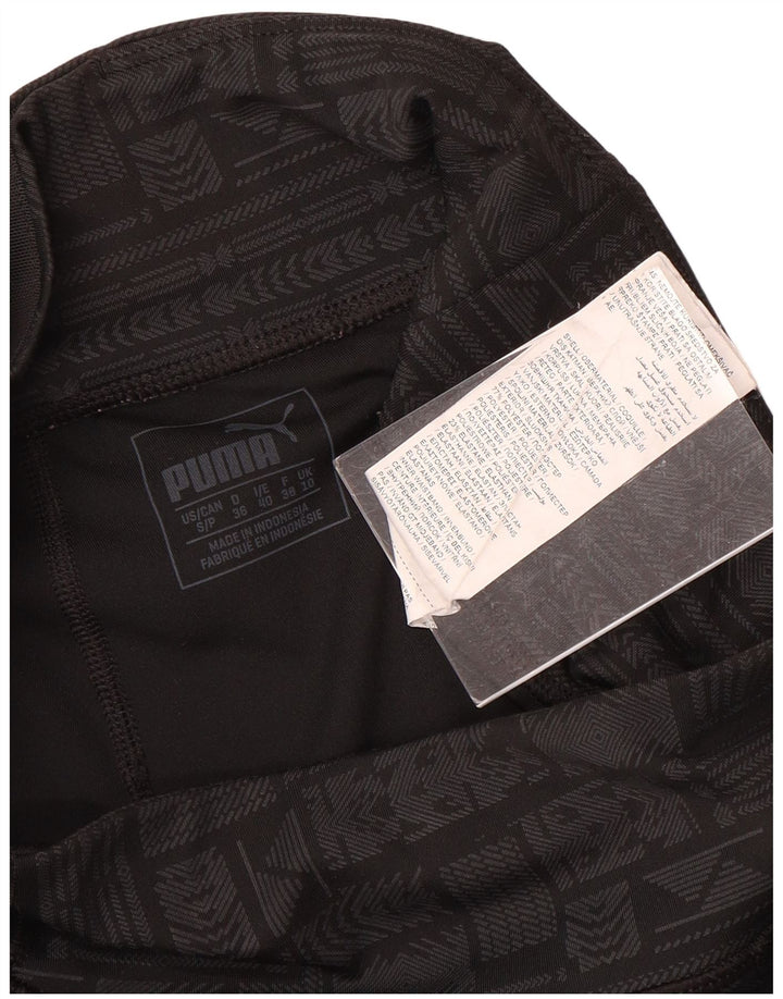 Puma Womens Leggings UK 10 Small  Grey Geometric Polyester