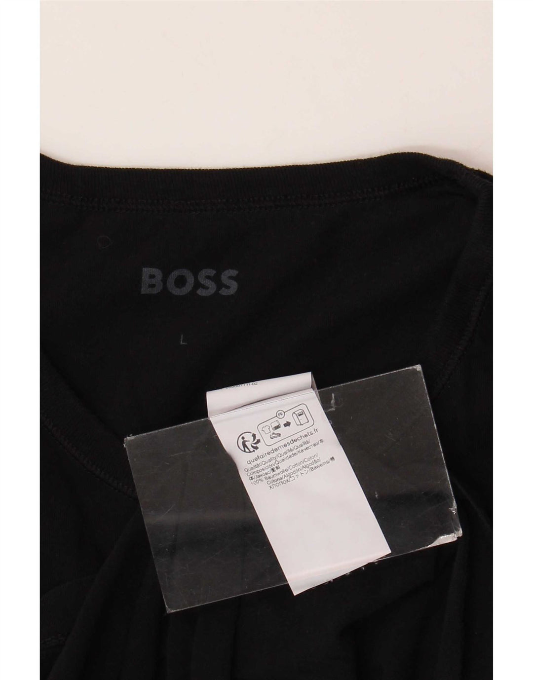 Hugo Boss Mens T-Shirt Top Large Black Cotton