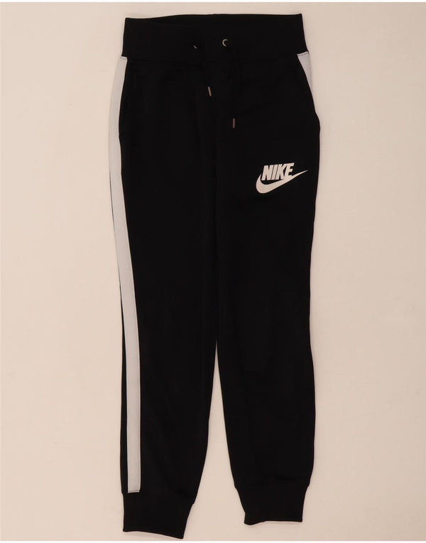 Nike Womens Tracksuit Trousers Joggers UK 6 XS  Black Colourblock Polyester