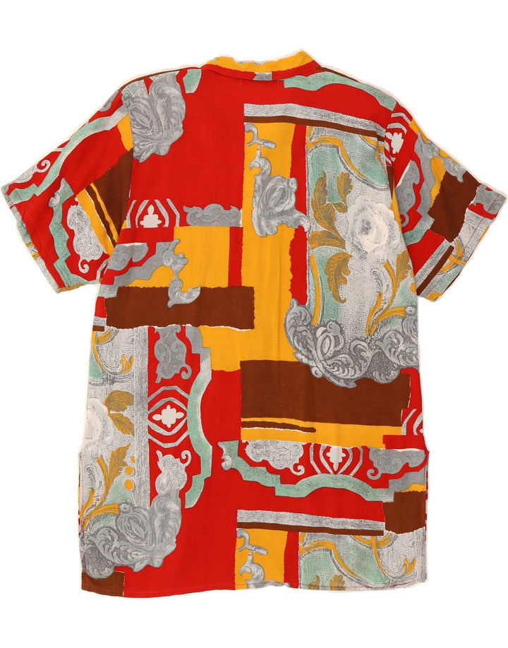VINTAGE Womens Short Sleeve Shirt UK 14 Medium Multicoloured Patchwork Vintage Vintage and Second-Hand Vintage from Messina Hembry 