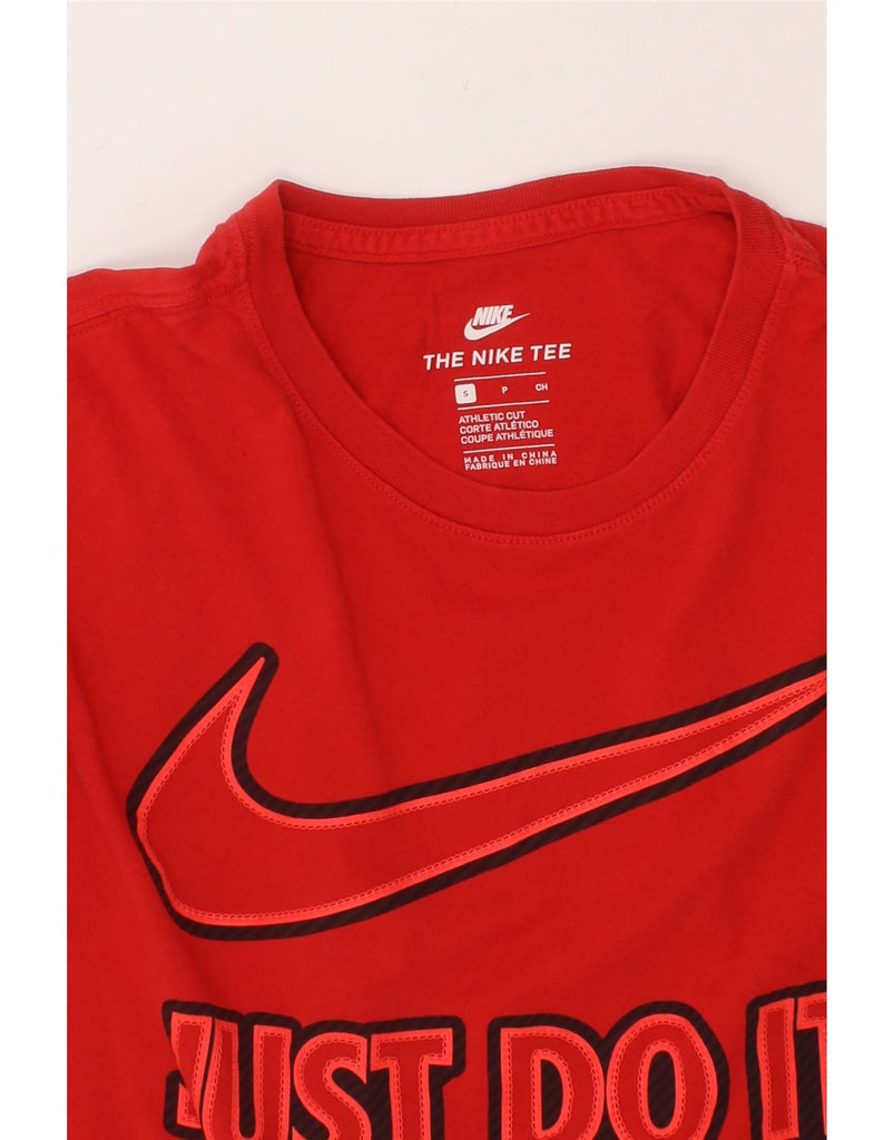 NIKE Mens Athletic Cut Graphic T-Shirt Top Small Red Cotton Vintage Nike and Second-Hand Nike from Messina Hembry 
