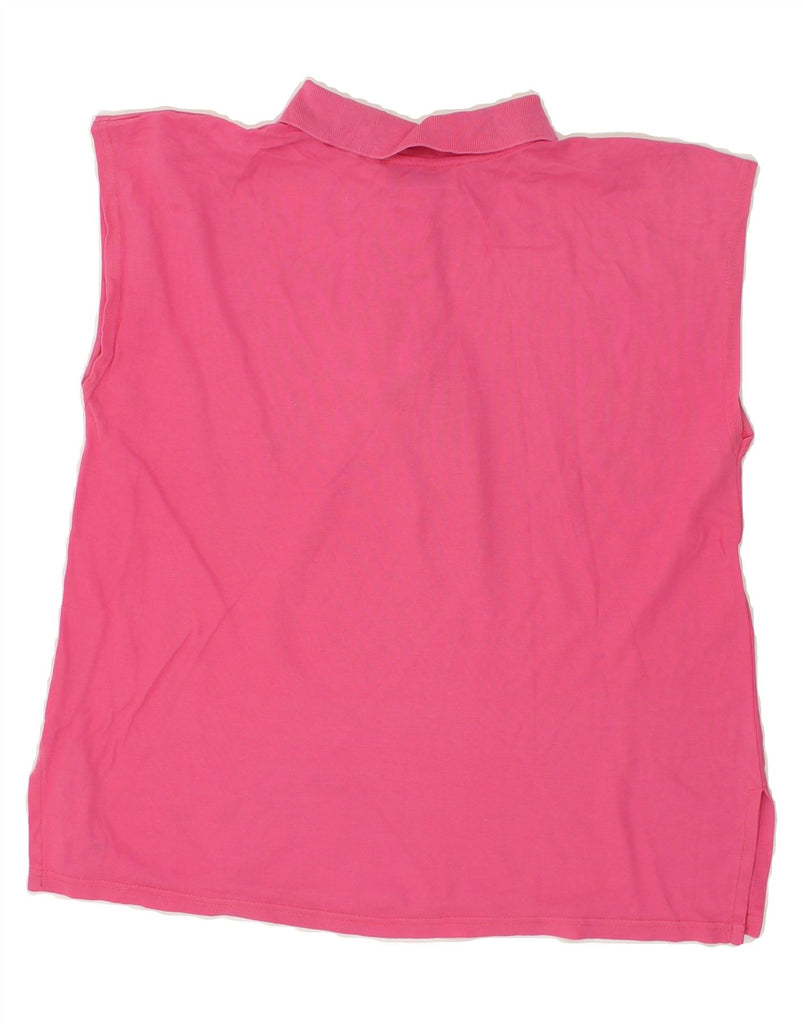 CONTE OF FLORENCE Womens Sleeveless Polo Shirt IT 46 Large Pink Cotton | Vintage Conte of Florence | Thrift | Second-Hand Conte of Florence | Used Clothing | Messina Hembry 