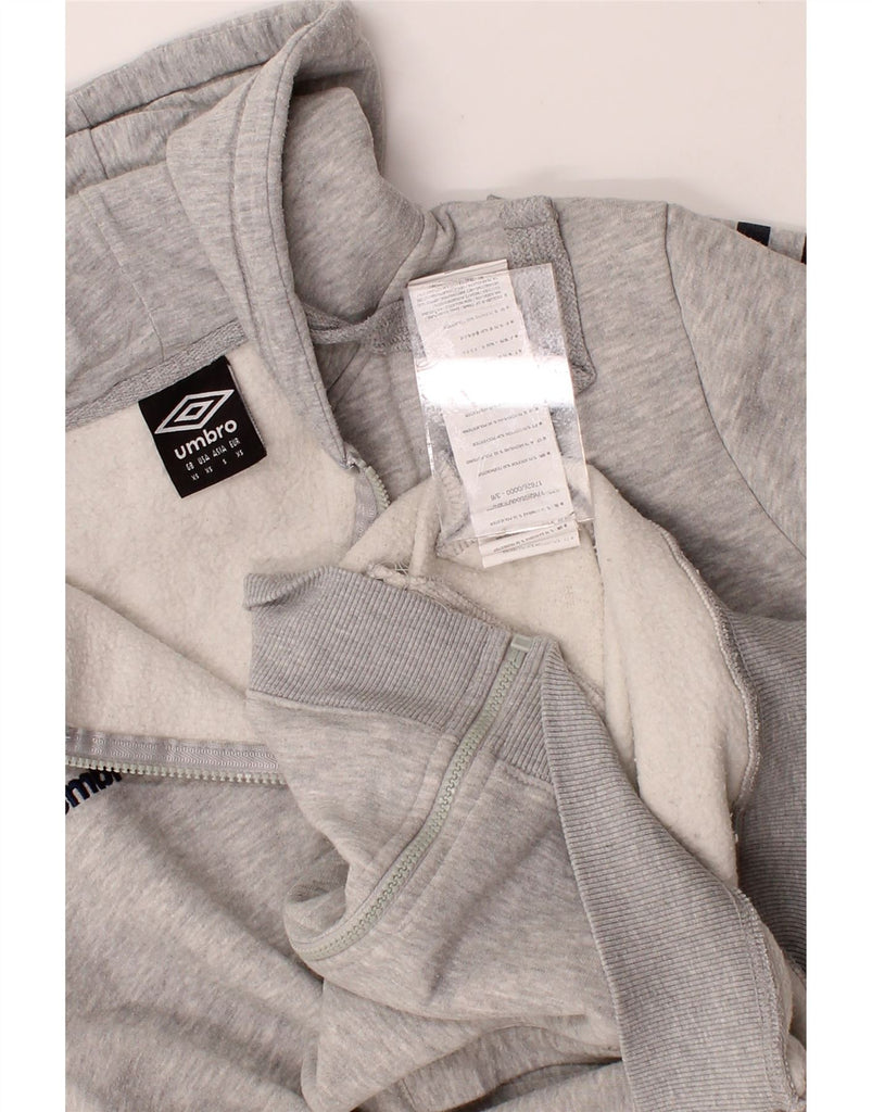 UMBRO Mens Graphic Zip Hoodie Sweater XS Grey Cotton Vintage Umbro and Second-Hand Umbro from Messina Hembry 