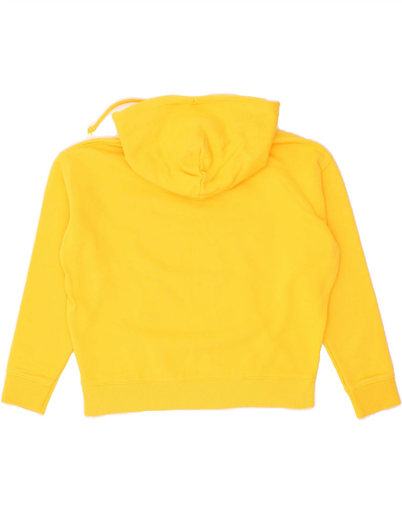 TOMMY HILFIGER Womens Oversized Hoodie Jumper UK 10 Small Yellow Cotton | Vintage Tommy Hilfiger | Thrift | Second-Hand Tommy Hilfiger | Used Clothing | Messina Hembry 