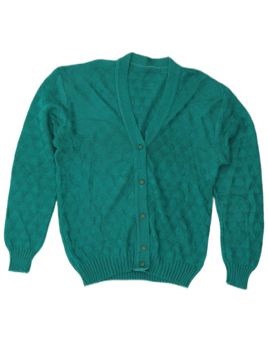 VINTAGE Womens Cardigan Sweater UK 14 Medium Turquoise