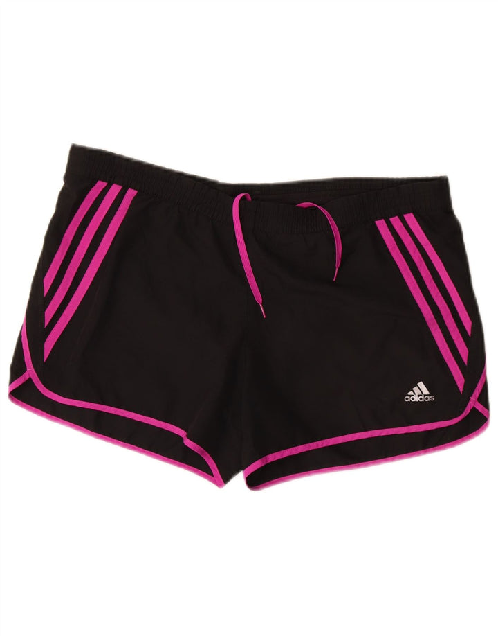 Adidas Womens Climalite Sport Shorts UK 10 Small Black Polyester
