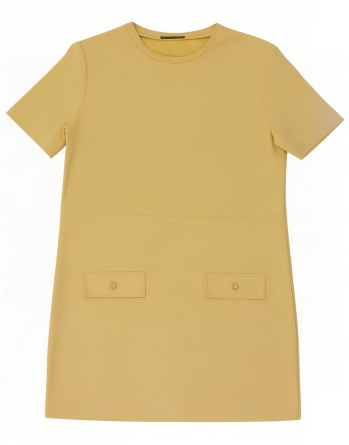 Zara Womens Shift Dress UK 14 Medium Yellow