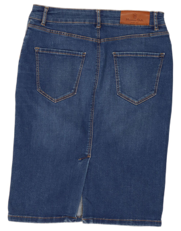 Massimo Dutti Womens Denim Skirt EU 38 Small W28 Blue