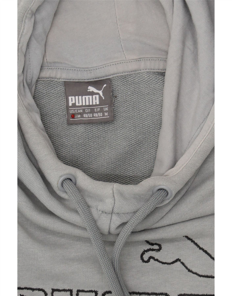 PUMA Mens Graphic Hoodie Jumper Medium Grey Cotton Vintage Puma and Second-Hand Puma from Messina Hembry 