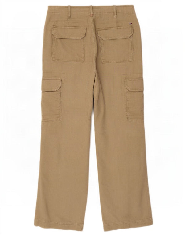 Tommy Hilfiger Mens Straight Cargo Corduroy Trousers W33 L34 Beige Cotton