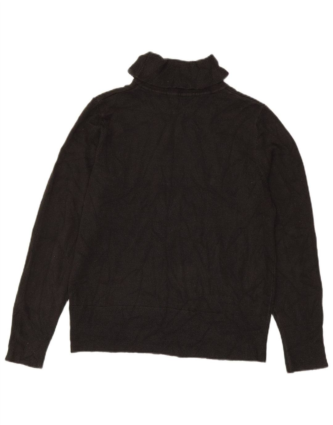 Marks & Spencer Womens Roll Neck Jumper Sweater UK 14 Medium Black Acrylic