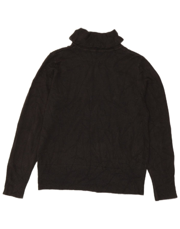 Marks & Spencer Womens Roll Neck Jumper Sweater UK 14 Medium Black Acrylic
