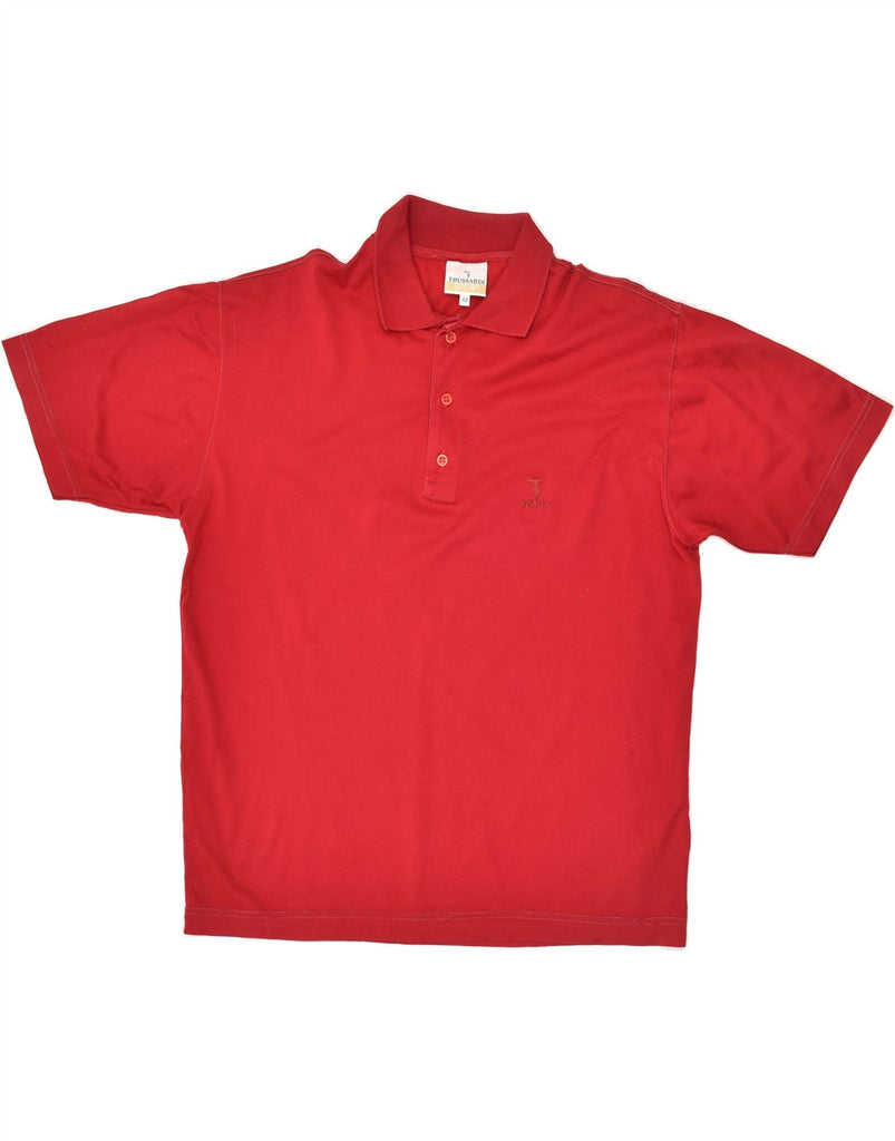 TRUSSARDI Mens Polo Shirt IT 48 Small Red Cotton Vintage Trussardi and Second-Hand Trussardi from Messina Hembry 