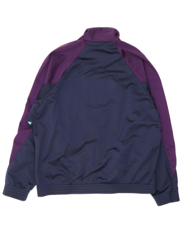 Lotto Mens Tracksuit Top Jacket Large Navy Blue Colourblock Polyester