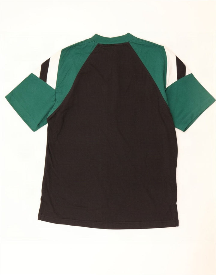 Adidas Mens T-Shirt Top Small Black Colourblock Cotton