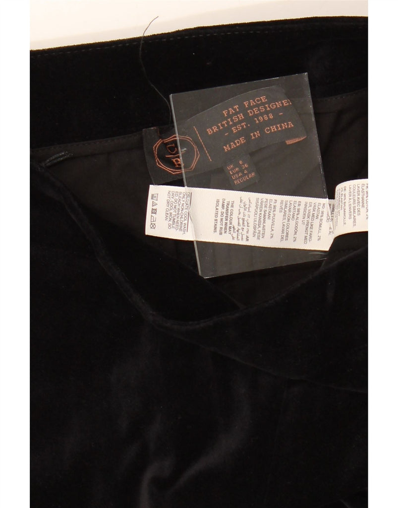 FAT FACE Womens Slim Cropped Trousers UK 8 Small W28 L26 Black Cotton Vintage Fat Face and Second-Hand Fat Face from Messina Hembry 