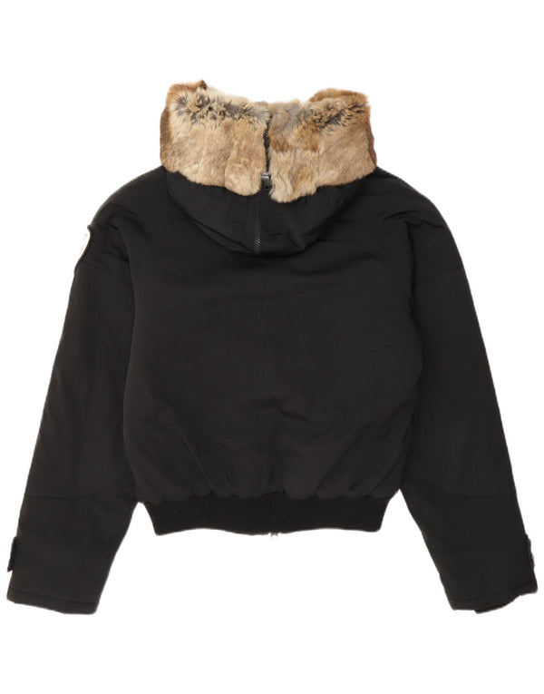 Blauer Girls Hooded Bomber Padded Jacket 13-14 Years Black Polyester Modern