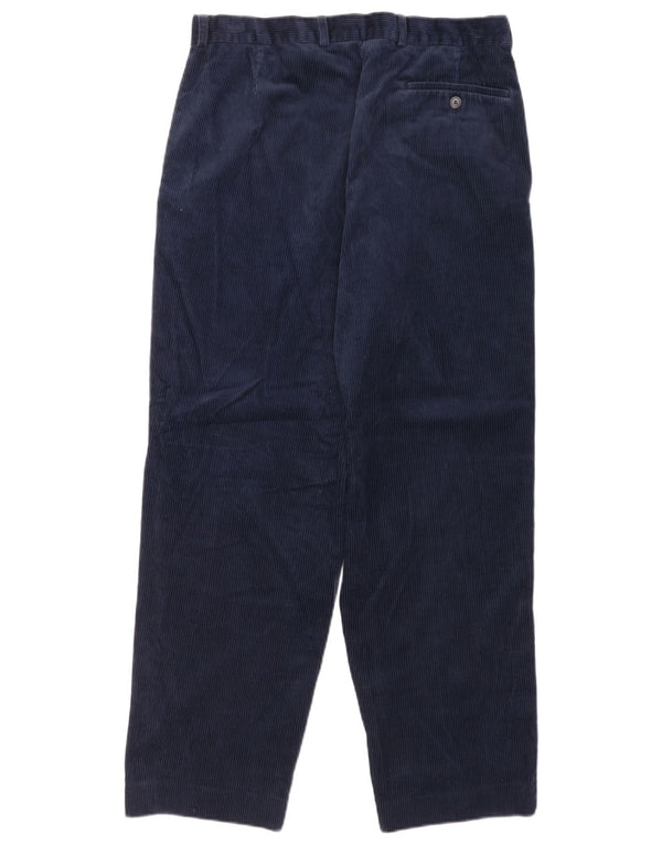 St. Bernard Mens Tapered Corduroy Trousers W34 L31 Navy Blue Cotton