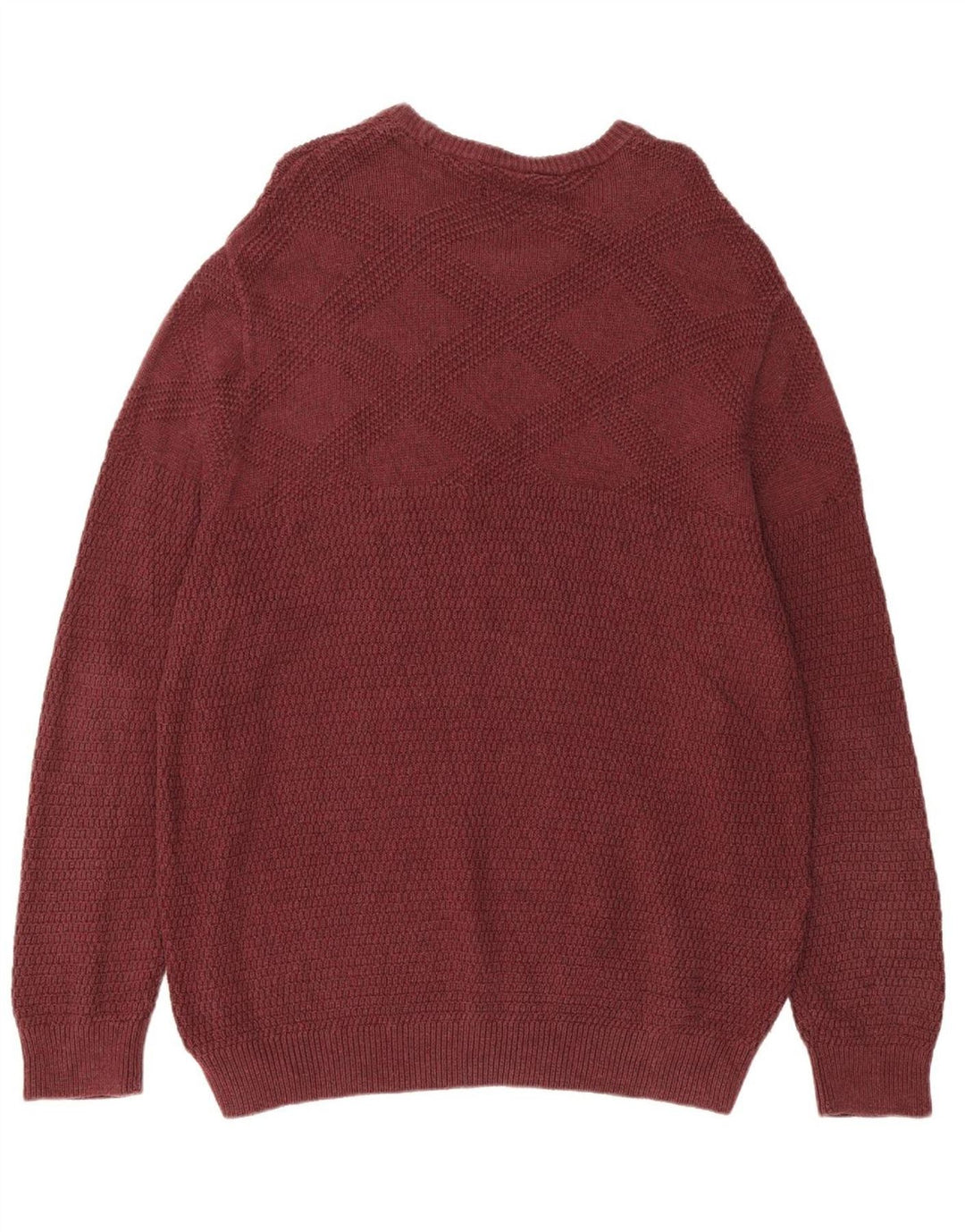 CHAPS Mens Big & Tall Crew Neck Jumper Sweater XL Burgundy Cotton