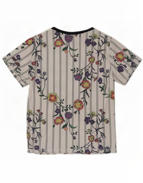 Puma Womens Oversized Graphic T-Shirt Top UK 6 XS White Floral