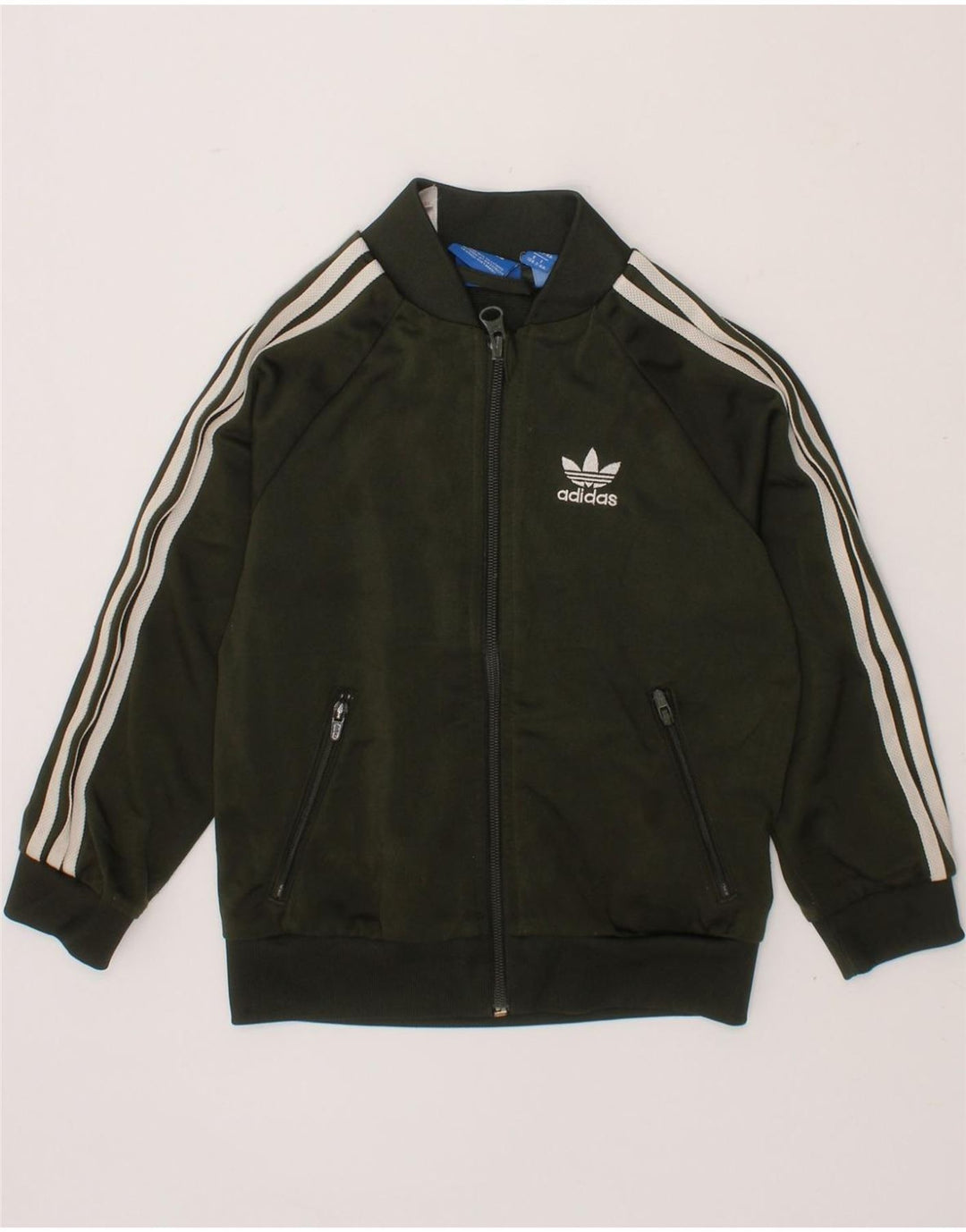 ADIDAS Boys Tracksuit Top Jacket 3-4 Years Khaki Polyester Vintage Adidas and Second-Hand Adidas from Messina Hembry 