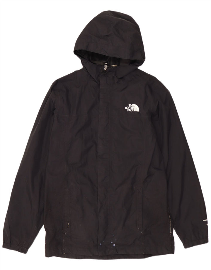 The North Face Boys Hooded Rain Jacket 14-15 Years XL Black Nylon