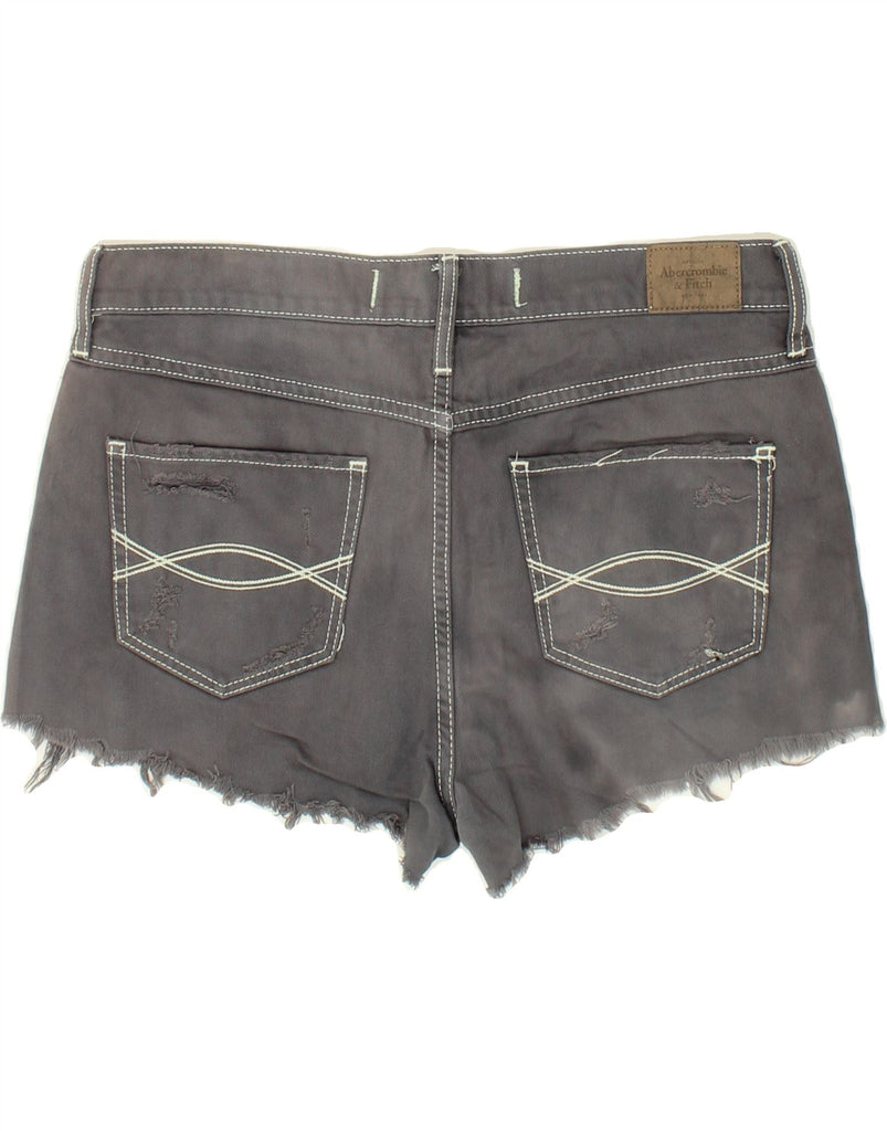 ABERCROMBIE & FITCH Womens Distressed Denim Shorts US 10 Large W30  Grey | Vintage Abercrombie & Fitch | Thrift | Second-Hand Abercrombie & Fitch | Used Clothing | Messina Hembry 