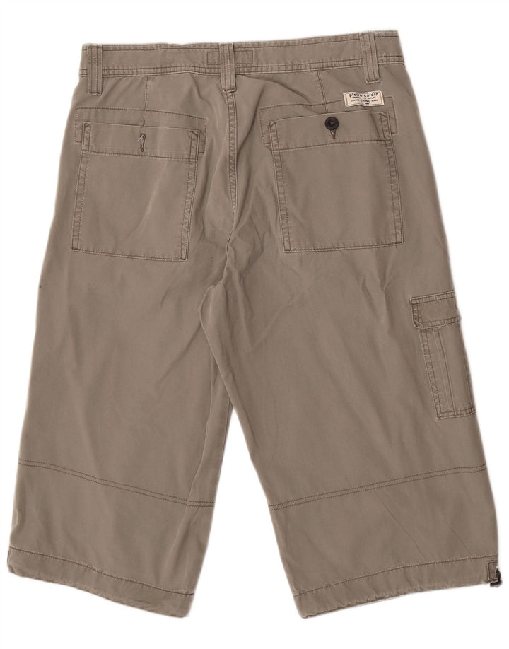 Pierre Cardin Mens Cargo Bermuda Shorts W33 Medium Grey Cotton