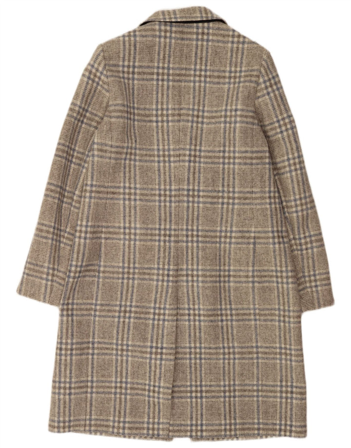 Hobbs Womens Overcoat UK 16 Large  Grey Check Acrylic